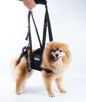 Peitoral com suporte das patas traseiras para Pets com deficiência para andar, cor preta