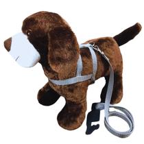 Peitoral de Nylon para Cachorro 15mm - Cinza Nº 0 com Guia Peitoral de Nylon para Cachorro 15mm - Cinza Nº 0 com Guia