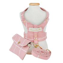 Peitoral Grid Rose com Bolsinha para cachorro