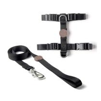 Peitoral H e Guia Toh Black para Cães - Tamanho M