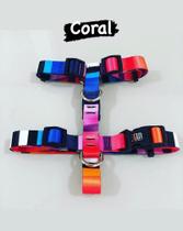 Peitoral h + guia (coral) - tamanho p Peitoral h + guia (coral) - tamanho p
