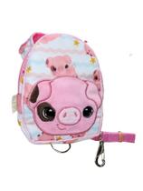 Peitoral Mochila Porquinho Rosa para cachorro e gato