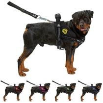 Peitoral Para Cachorro Com Regulagem Para Raças Pequenas Médias E Grandes Alça Reforçada Com Guia Para Cães