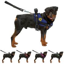 Peitoral Para Cachorro Com Regulagem Para Raças Pequenas Médias E Grandes Alça Reforçada Com Guia Para Cães