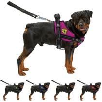 Peitoral Para Cachorro Com Regulagem Para Raças Pequenas Médias E Grandes Alça Reforçada Com Guia Para Cães - D'DUZZA MIX/CANIL
