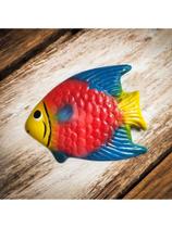 Peixe de Ceramica de Pendurar na Parede Pequeno Decorado Manualmente Peixe de Ceramica de Pendurar na Parede Pequeno Decorado Manualmente