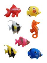 Peixe Flutuante de Plástico para Aquário 7 unidades Enfeite