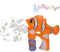 Peixe Lança bolhas de sabão Brinquedo Infantil Musical com Led Diversão da Criançada Garantida