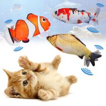 Peixe Pet que se Mexe Gatos Brinquedo Interativo Recarregável Usb