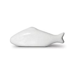 Peixinho Porta Rashi de Cerâmica Oriental Branco 2 x 1,5 x 3,5cm - Scalla