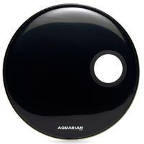 Pele Aquarian Regulator Black 20" Bumbo Furado Filme Simples