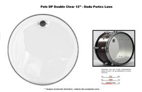 PELE DUPLO FILME PROFISSIONAL BATERIA TRANSPARENTE 12 Polegadas Dudu Portes Luen