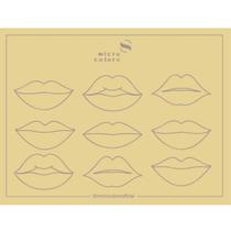 Pele Roraima Para Treino com Design de Boca treino e micropigmentação labial Cinza 15x20cm