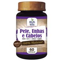 Pele unhas e Cabelos Msm + Vitamina C + Zinco 1300mg com 60 cápsulas Multivitta Pele unhas e Cabelos Msm + Vitamina C + Zinco 1300mg com 60 cápsulas Multivitta