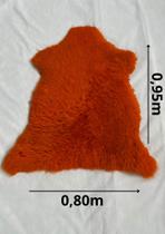 Pelego de Carneiro(Ovelha) com Lã Natural laranja tingido