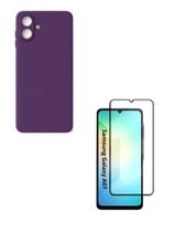 Película 3D de Vidro + Capinha Case Roxo Para Samsung Galaxy A07 5G