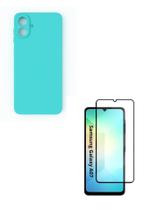 Película 3D de Vidro + Capinha Silicone Case Verde água Para Galaxy A07 5G
