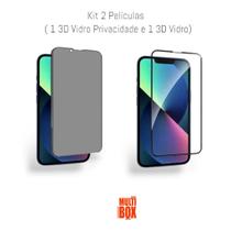 Película 3D de Vidro Privacidade + Película 3D de Vidro Para Iphone 14