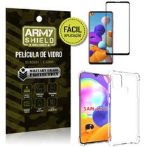 Película 3D Full Cover Fácil Aplicação Galaxy A21s + Capa antishock - Armyshield