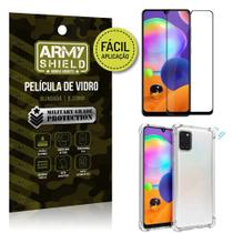 Película 3D Full Cover Fácil Aplicação Galaxy A31 + Capa antishock - Armyshield