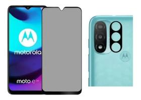 Película 3D Privacidade Anti Espião + Película Câmera Para Motorola Moto E20 Película 3D Privacidade Anti Espião + Película Câmera Para Motorola Moto E20