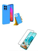 Película 3D Tela Toda Curvada Moto Edge 60 Pro + Capinha Case Azul Claro