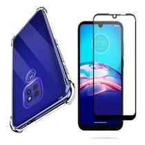 Película 3D Vidro + Capa Case Anti Impacto para Motorola Moto E7 Plus