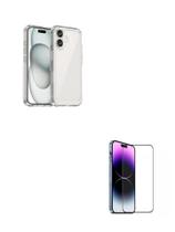 Película 3D Vidro + Capa Silicone Anti Choque Para Iphone 16 Plus