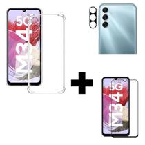 Película 3D Vidro + Película De Câmera + Capa Anti Impacto Para Samsung Galaxy M34 5G