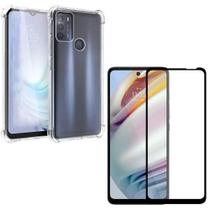 Película 3D Vidro Temperado para Moto G60 XT2135 + Capa Transparente Anti Choque