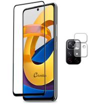 Película 5D Cerâmica Dupla Camada + Película Câmera Compatível Xiaomi Poco M4 Pro 5G