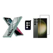 Pelicula 5D Nano Gel + Capa Anti Impacto + Pelicula de Camera Traseira para Samsung Galaxy S23 Ultra