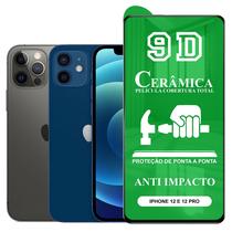 Película 9D Cerâmica iPhone 12 e 12 Pro - Protetora Anti Impacto Queda Choque Flexível Nano Gel - CTech