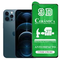 Película 9D Cerâmica iPhone 12 Pro Max - Protetora Anti Impacto Queda Choque Flexível Nano Gel