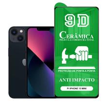 Película 9D Cerâmica iPhone 13 Mini - Protetora Anti Impacto Queda Flexível Nano Gel - CTech