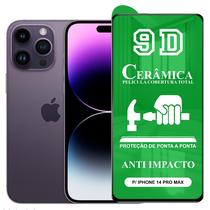 Película 9D Cerâmica iPhone 14 Pro Max - Protetora Anti Impacto Queda Choque Flexível Nano Gel