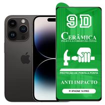 Película 9D Cerâmica iPhone 14 Pro - Protetora Anti Impacto Queda Choque Shock Flexível Nano Gel