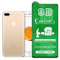 Película 9D Cerâmica P/ iPhone 6 / 7 / 8 Plus - Protetora Anti Impacto Queda Flexível Nano Gel