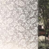 Pelicula Adesiva Eletrostatica 3D para Janela de Vidro Jateado Flores Brancas 120x150cm