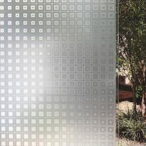 Pelicula Adesiva Eletrostatica 3D para Porta de Vidro Quadrados Infinitos 210x200cm