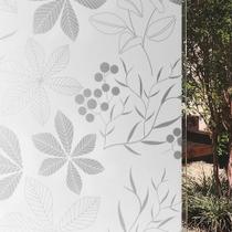 Pelicula Adesiva Eletrostatica para Box de Vidro Branco com Folhas 190x120cm