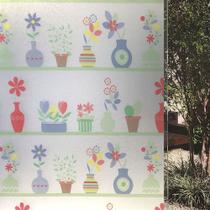Pelicula Adesiva Eletrostatica para Box de Vidro Vasos de Flores 190x120cm