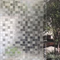 Pelicula Adesiva Eletrostatica para Vidro Blindex 3D Quadrados Mistos 200x60cm