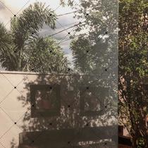 Pelicula Adesiva para Janela Pontos e Quadrados Preto 120x150cm