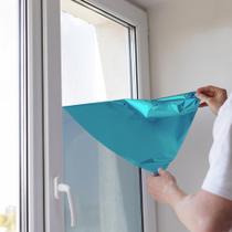 Película Adesiva UV Profissional Refletiva Preto e Azul Espelhado 50x500cm