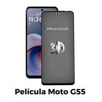Película Anti Espião 3D Privacidade de Vidro para Motorola Moto G55