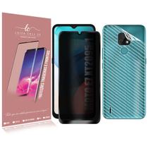 Película Carbono + Pelicula De privacidade Compativel Moto E7 XT2095 6.5 - Luiza Cell25 Película Carbono + Pelicula De privacidade Compativel Moto E7 XT2095 6.5 - Luiza Cell25