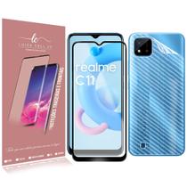 Película Carbono + Pelicula Vidro 3D Compativel Realme C11 6.52 - Luiza Cell25