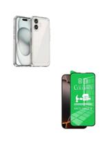 Película Cerâmica Flexível + Capa Silicone TPU Para Iphone 16 Plus