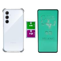 Película Cerâmica Flexível Para Samsung Galaxy A55 + Capinha Anti Impactos Transparente - LXL Película Cerâmica Flexível Para Samsung Galaxy A55 + Capinha Anti Impactos Transparente - LXL